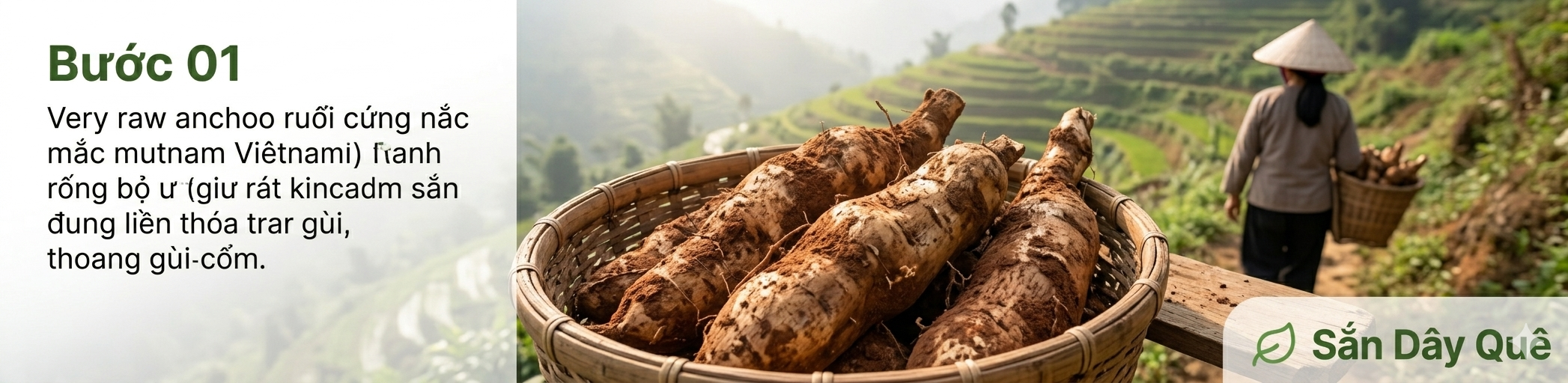 Bước 01 — Thu hoạch củ sắn ta