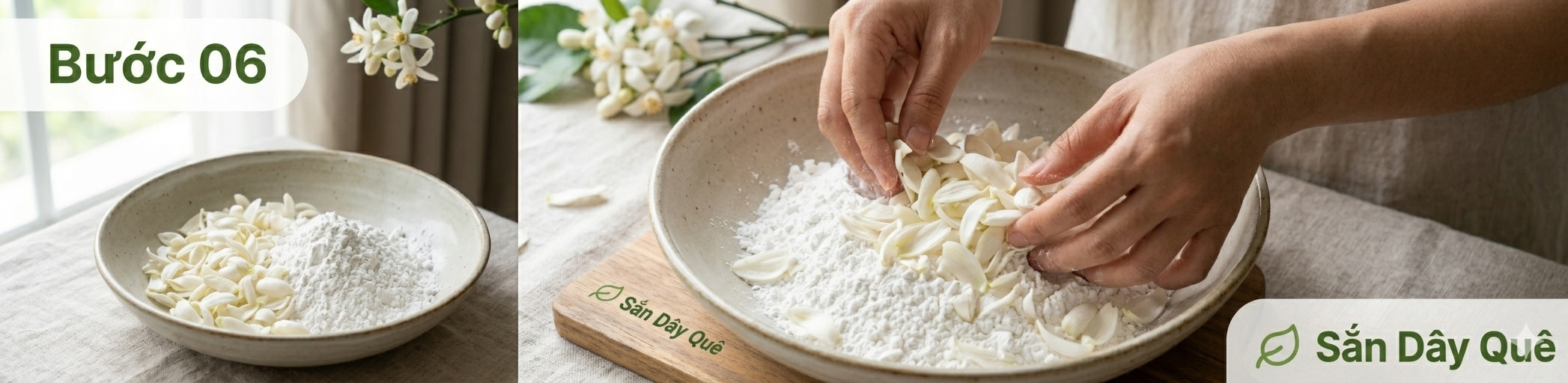 Bước 06 — Ướp hoa bưởi